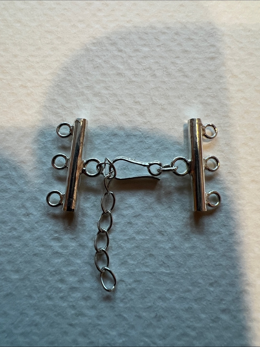 Sterling Silver 3-Strand Necklace Extender Clasp